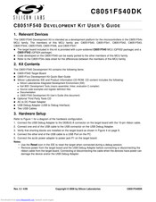 Silicon Laboratories C8051F540DK User Manual