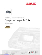 ABLE Computrac Vapor Pro Rx Installation & Maintenance Instructions Manual