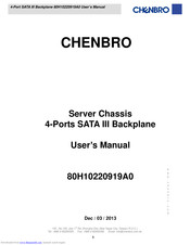 Chenbro 80H10220919A0 User Manual
