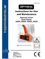 Trejon 2402H Instructions For Use And Maintenance Manual