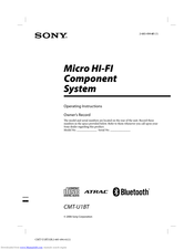 Sony CMT-U1BT - Micro Hi-fi Component System Operating Instructions Manual