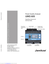 janitza UMG 605 Operating Manual