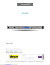 Bodet 907 NETSILON 7 Quick Start Manual