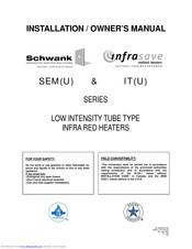 Schwank ITU 200-30 Installation And Owner's Manual