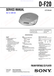 Sony Walkman D-F20 Service Manual