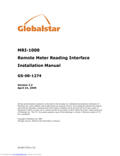 Globalstar MRI-1000 Installation Manual