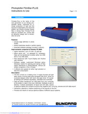 Bungard FilmStar-PLUS Instructions For Use Manual