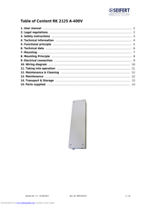 Seifert RK 2125 A-400V Manual