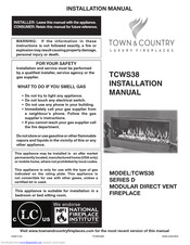 Town & Country Fireplaces TCWS38 Installation Manual