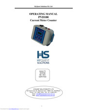 HyQuest Solutions PVD100 Operating Manual