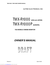 Alpine Electronics TMX-R1000P Owner's Manual
