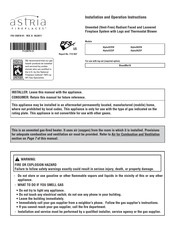 Astria Alpha36ZEP Installation And Operation Instructions Manual
