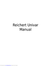 Reichert Univar User Manual