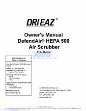 Dri-Eaz DefendAi HEPA 500 115v Owner's Manual