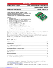 maxon motor 380200 Operating Instructions Manual