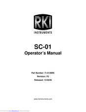 RKI Instruments SC-01 Operator's Manual