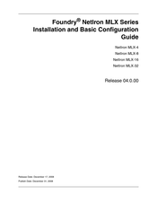 Foundry Networks NetIron MLX-32 Installation And Configuration Manual
