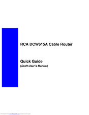 RCA DCW615A Quick Manual