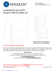 Whalen Leadenhall Lateral File Instruction Sheet