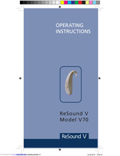 ReSound V 70 Operating Instructions Manual