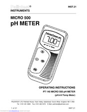 Palintest MICRO 500 Operating Instructions Manual