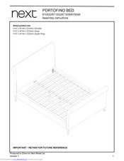 Next PORTOFINO BED Assembly Instructions Manual