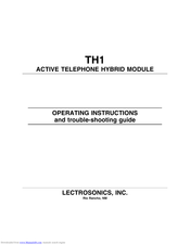 Lectrosonics TH1 Operating Instructions Manual