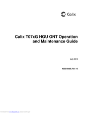Calix T073G Operation And Maintenance Manual