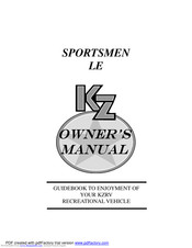 KZ SPORTSMEN LE Owner's Manual
