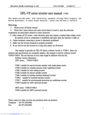Shenzhen danfly technology DFL-VF series User Manual