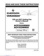 Emerson ACF552ORB00 Owner's Manual