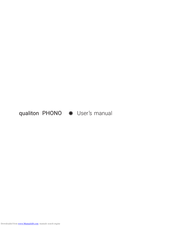 Audio Hungary qualiton phono User Manual