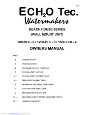 ECH2O Tec. 900-BHL- 2 Owner's Manual