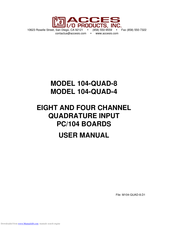 Acces 104-QUAD-8 User Manual