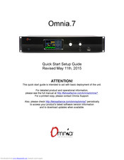 Telos Omnia.7 Quick Start Setup Manual