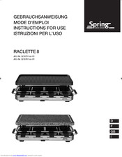 Spring Raclette 2 Plus 30 6700 ** 01 Instructions For Use Manual