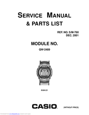 Casio QW-2489 Service Manual & Parts List