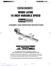 Central Machinery 90265 Assembly And Operating Instructions Manual