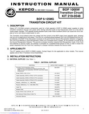 Kepco KIT 219-0548 Instruction Manual