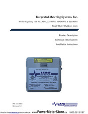 Integrated Meterting Systems MS120S01 Technical Specifications And Installation Instructions