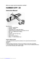 Hobbyking HUMMER EPP-3D Instruction Manual