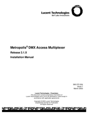 Lucent Technologies Metropolis Installation Manual