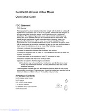 Benq M306 Quick Setup Manual