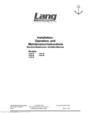 Lang 124S-M Installation, Operation And Maintenance Instructions