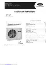 Carrier 38MVQ012 series Installation Instructions Manual