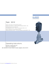 Bürkert Type2012 Operating Instructions Manual