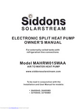 Siddons Solarstream MAHRW015WAA Owner's Manual