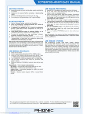 Phonic Powerpod 415RW Easy Manual