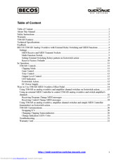 Becos TS8-MS Overdrive Midi Switching User Manual