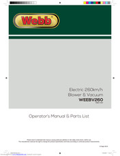 Webb WEEBV260 Operator's Manual